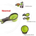 Neareal 2-in-1 Portable Folding Pet Feeder Bowl & Measuring Spoon - Ideal for Outdoor Adventures