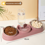 SLSON DomiTail Bestselling Stainless Steel 2-in-1 Elevated Pet Feeder & Water Fountain – Dual Function Raised Bowl for Pets