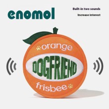 enomol DomiTail Interactive Squeaky Dog Chew Toys – Durable Plastic Frisbee for Teeth Cleaning & Play, Fun Sound-Emitting Design